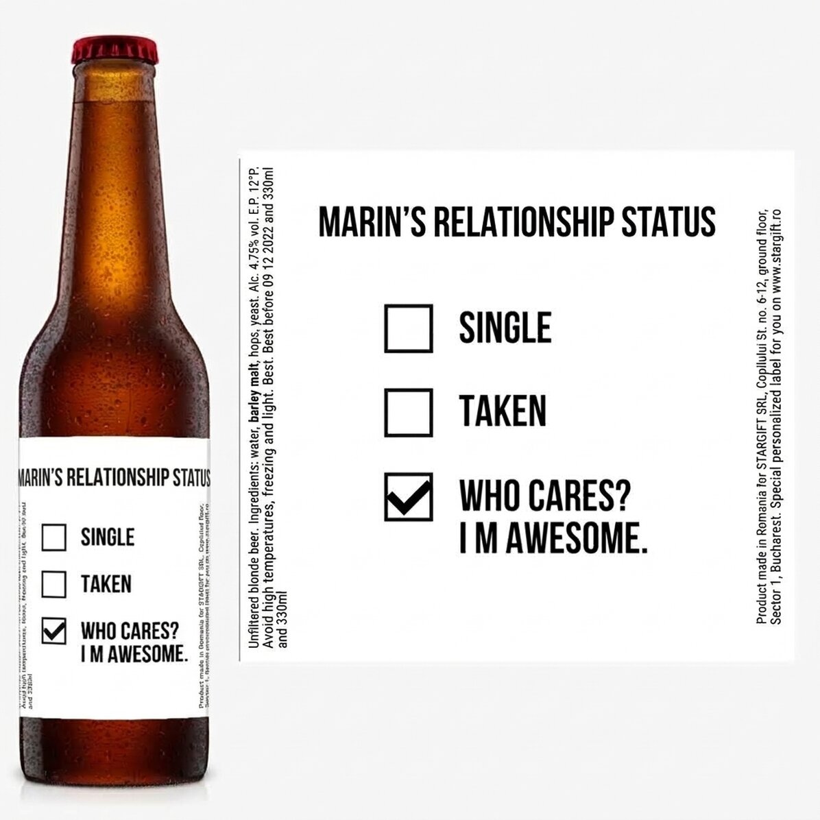 Birra personalizzata con scritta - I