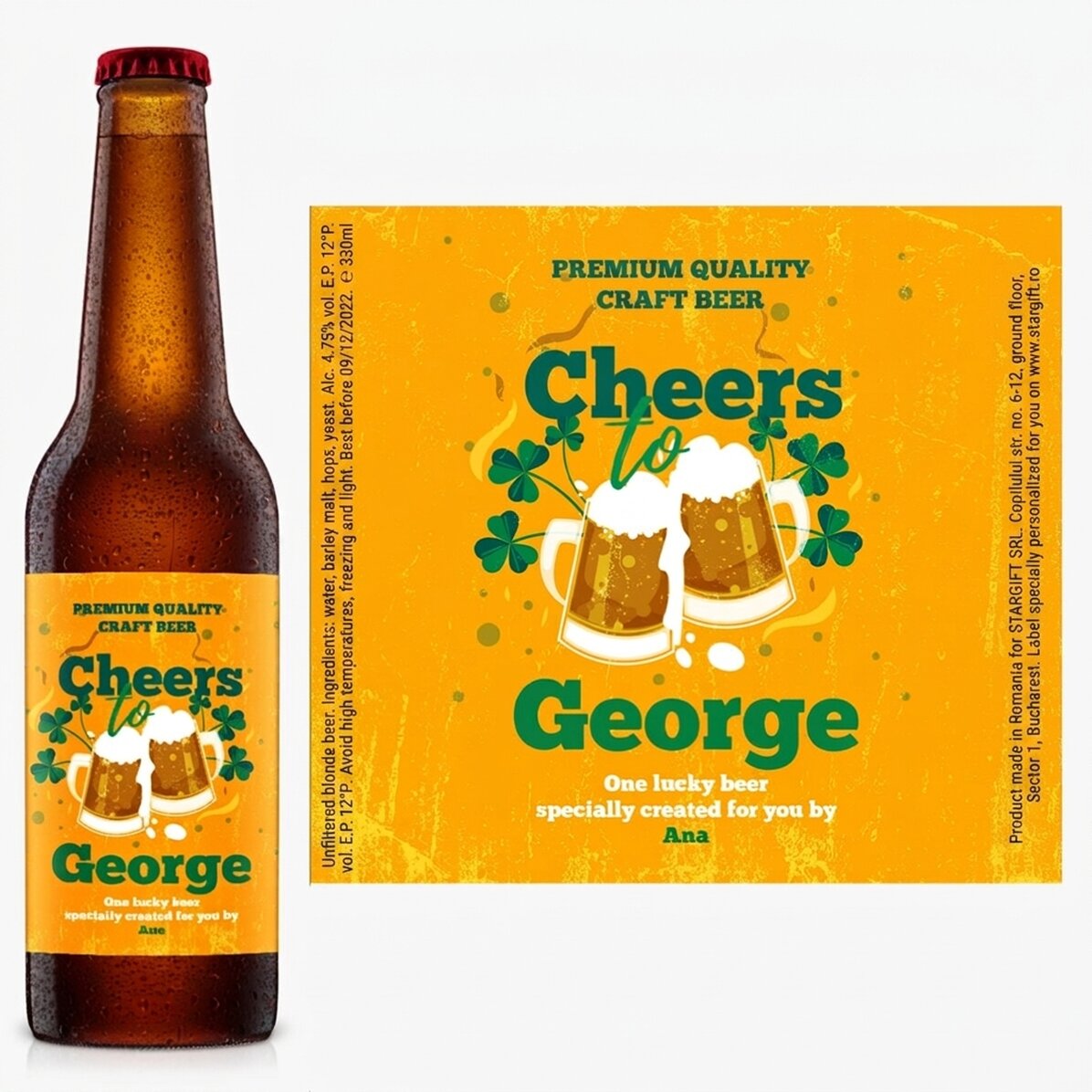 Birra personalizzata con scritta - Cheers to...