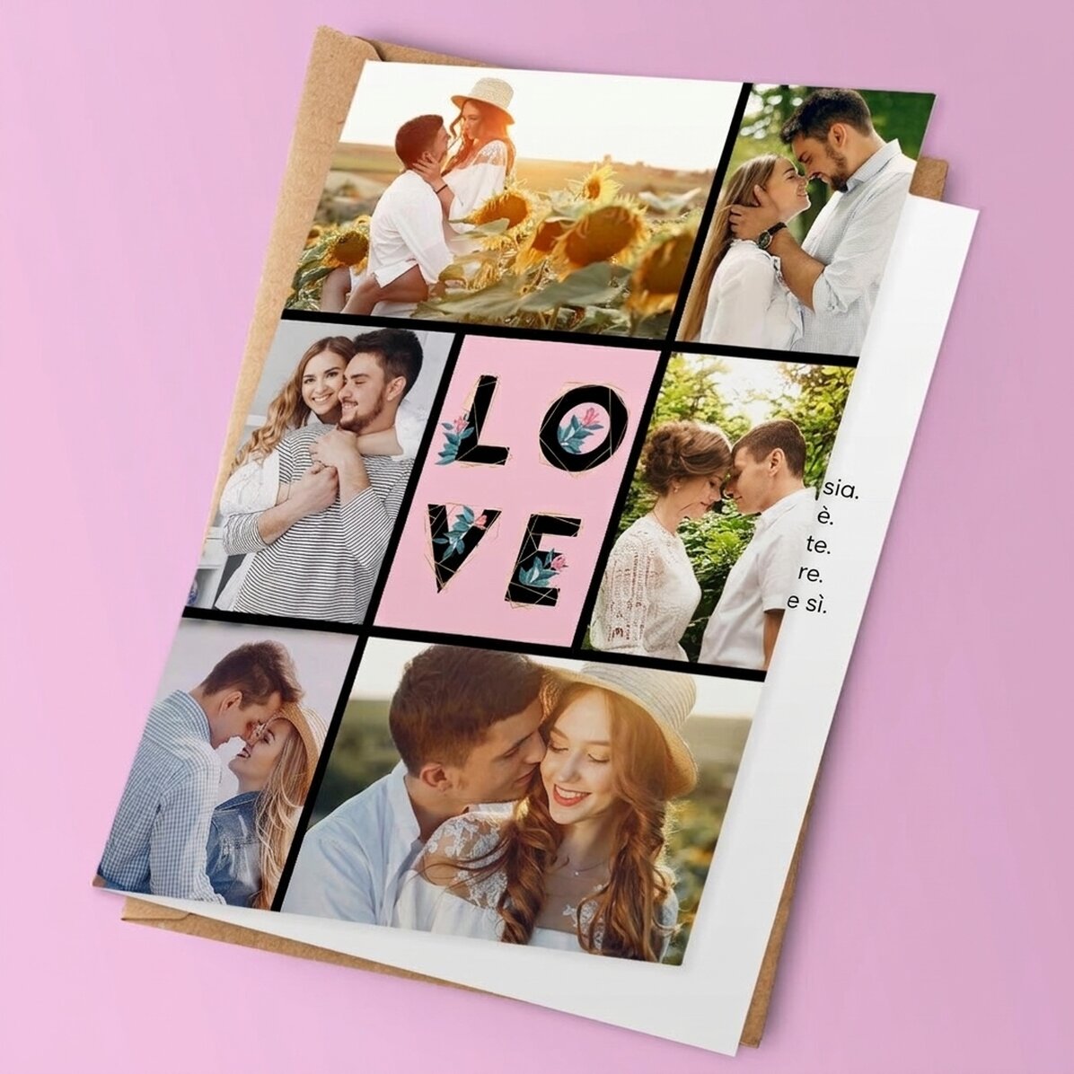 Biglietto di auguri personalizzato con foto - Love