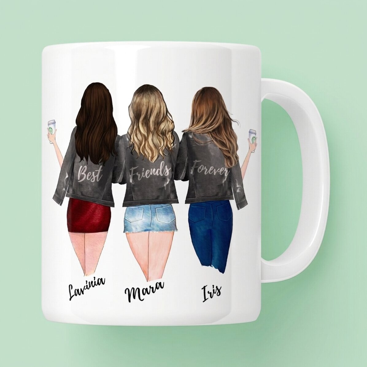 Tazza personalizzata con scritta - 3 migliori amici