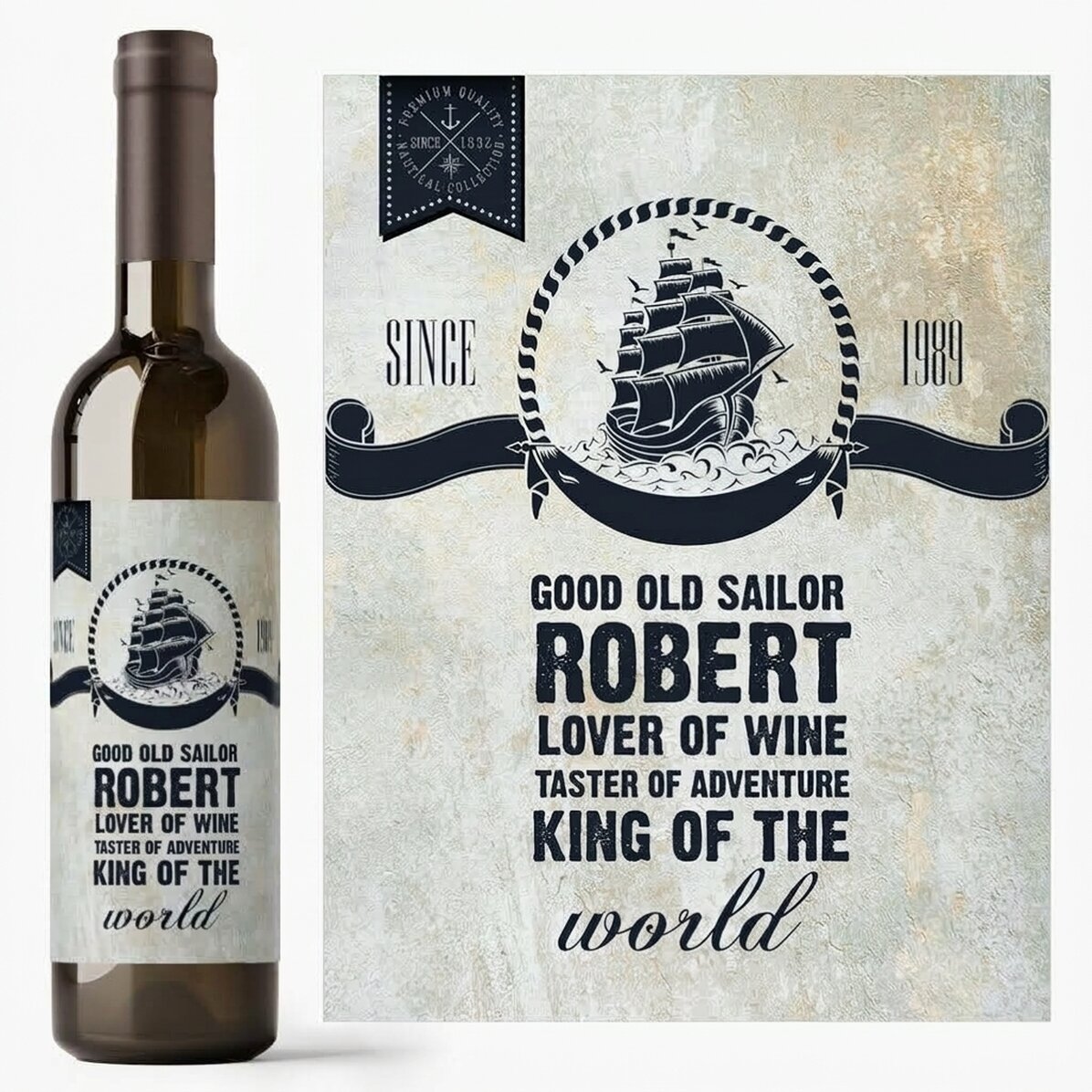 Vino personalizzato con scritta - Sailor