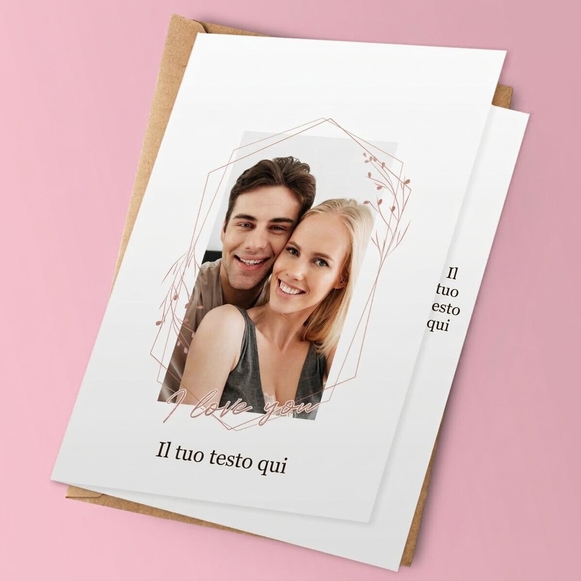 Biglietto di auguri personalizzato con foto - Ti amo!