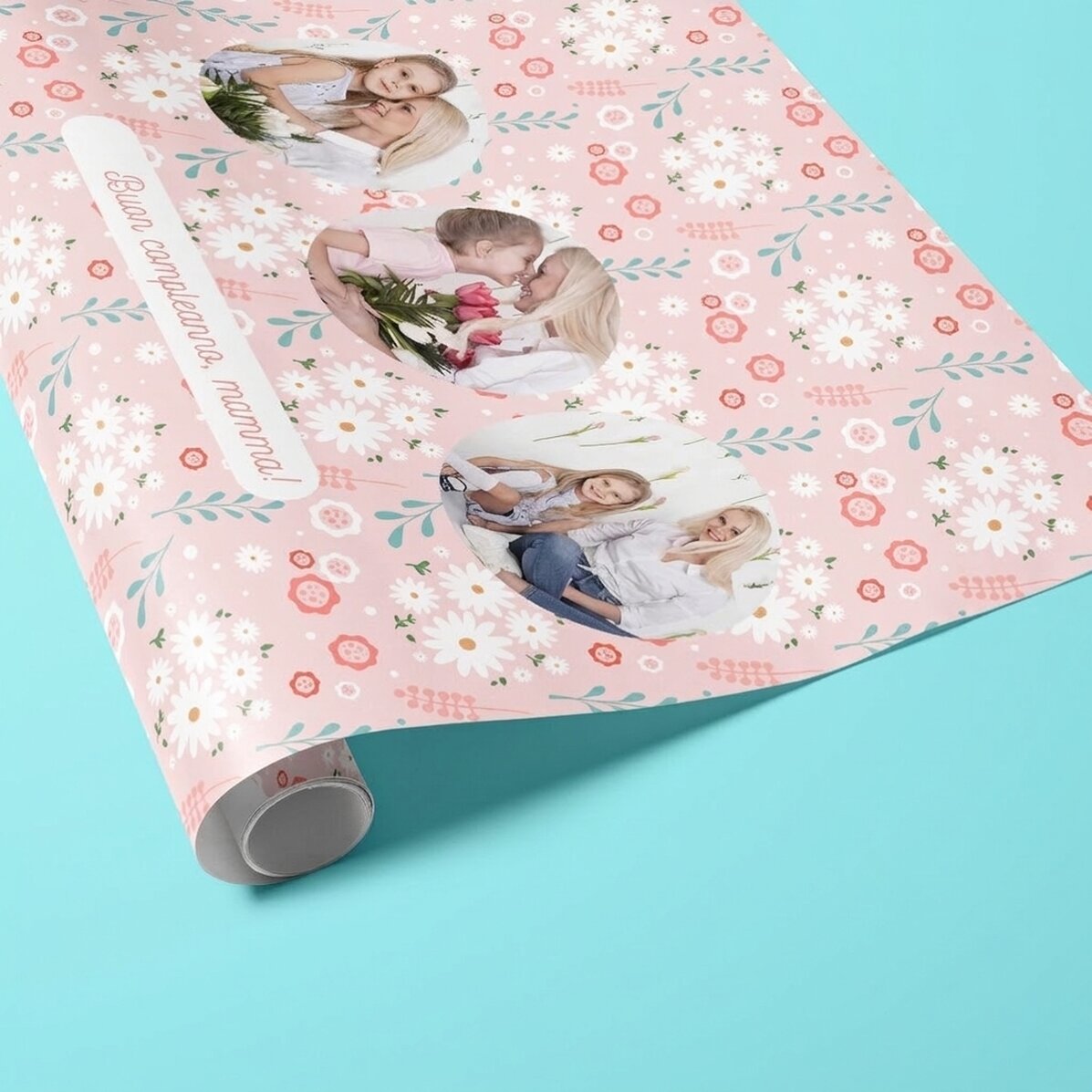 Carta da regalo personalizzata con 3 foto e testo - Fiori di primavera