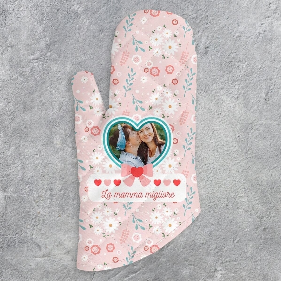 Guanto da cucina personalizzato con foto e testo - La mamma migliore