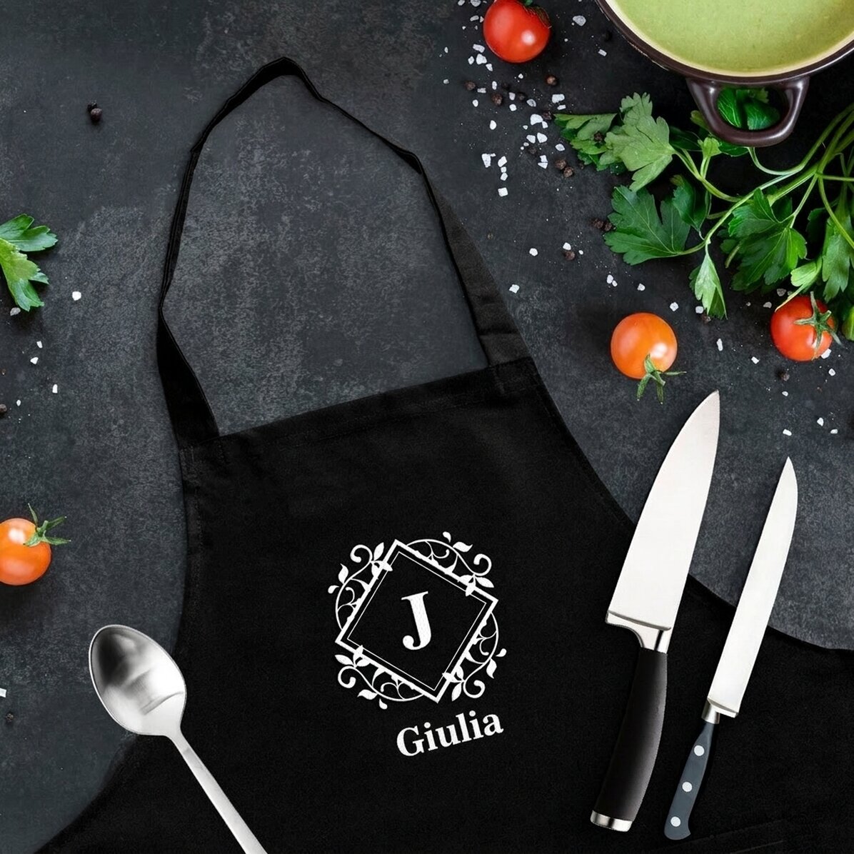 Modello personalizzato con monogramma e testo - Leaves