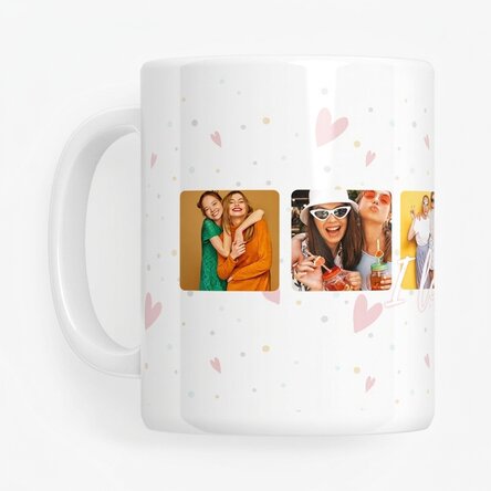 Tazza personalizzata con 6 foto quadrate e la scritta “I love You” - Celebrate love