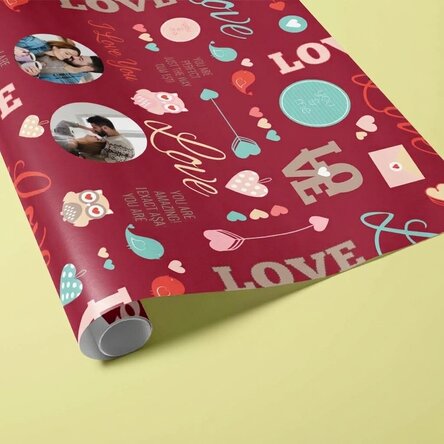 Carta da regalo personalizzata con due foto - Motivo "Love"