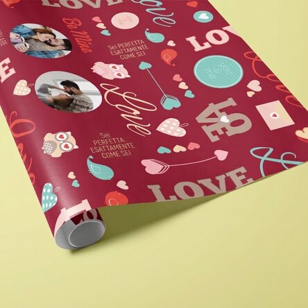 Carta da regalo personalizzata con due foto - Motivo "Love"