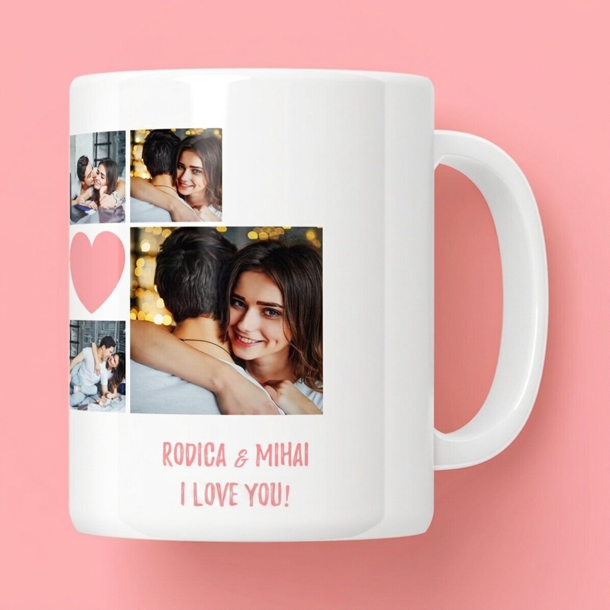 Tazza personalizzata con 6 foto e testo - Momenti di coppia