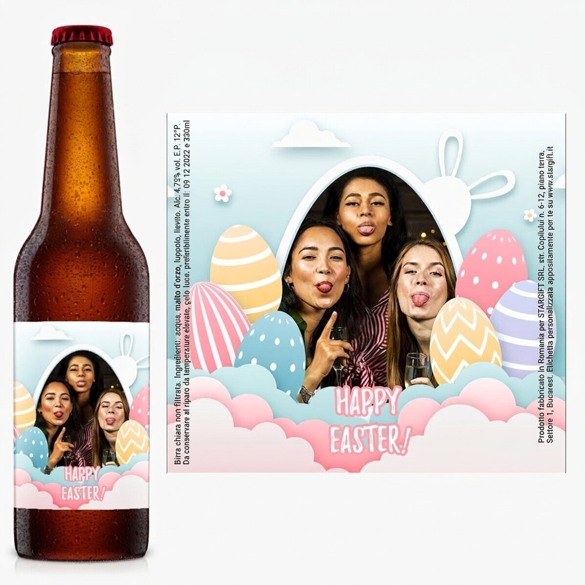 Birra personalizzata con foto - Buona Pasqua!