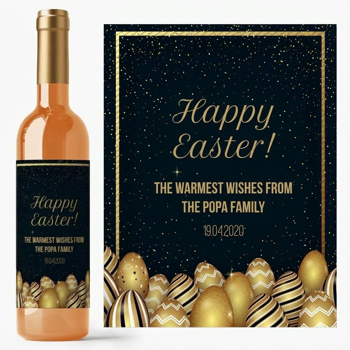 Vino personalizzato con una dedica per Pasqua