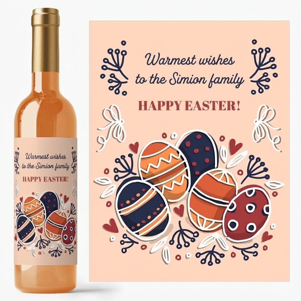 Vino personalizzato con dedica - Auguri pasquali