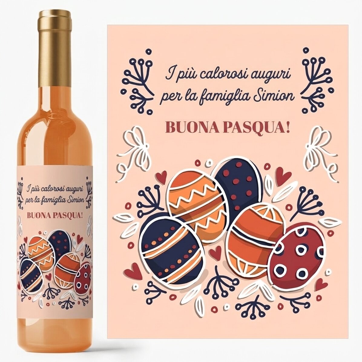 Vino personalizzato con dedica - Auguri pasquali