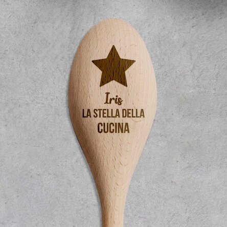 Cucchiaio di legno personalizzato - Star