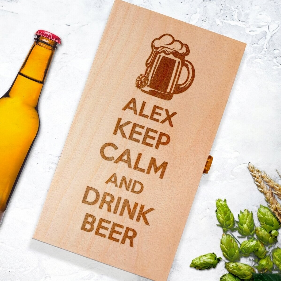 Scatola personalizzata per tre bottiglie di birra - Keep Calm and Drink Beer