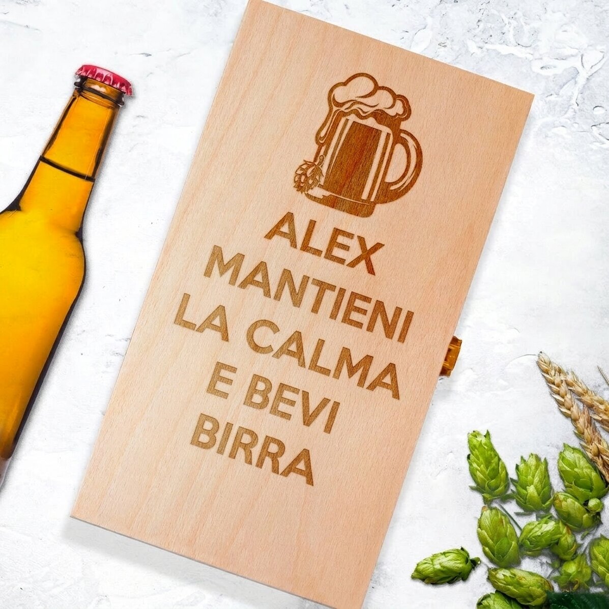 Scatola personalizzata per tre bottiglie di birra - Keep Calm and Drink Beer