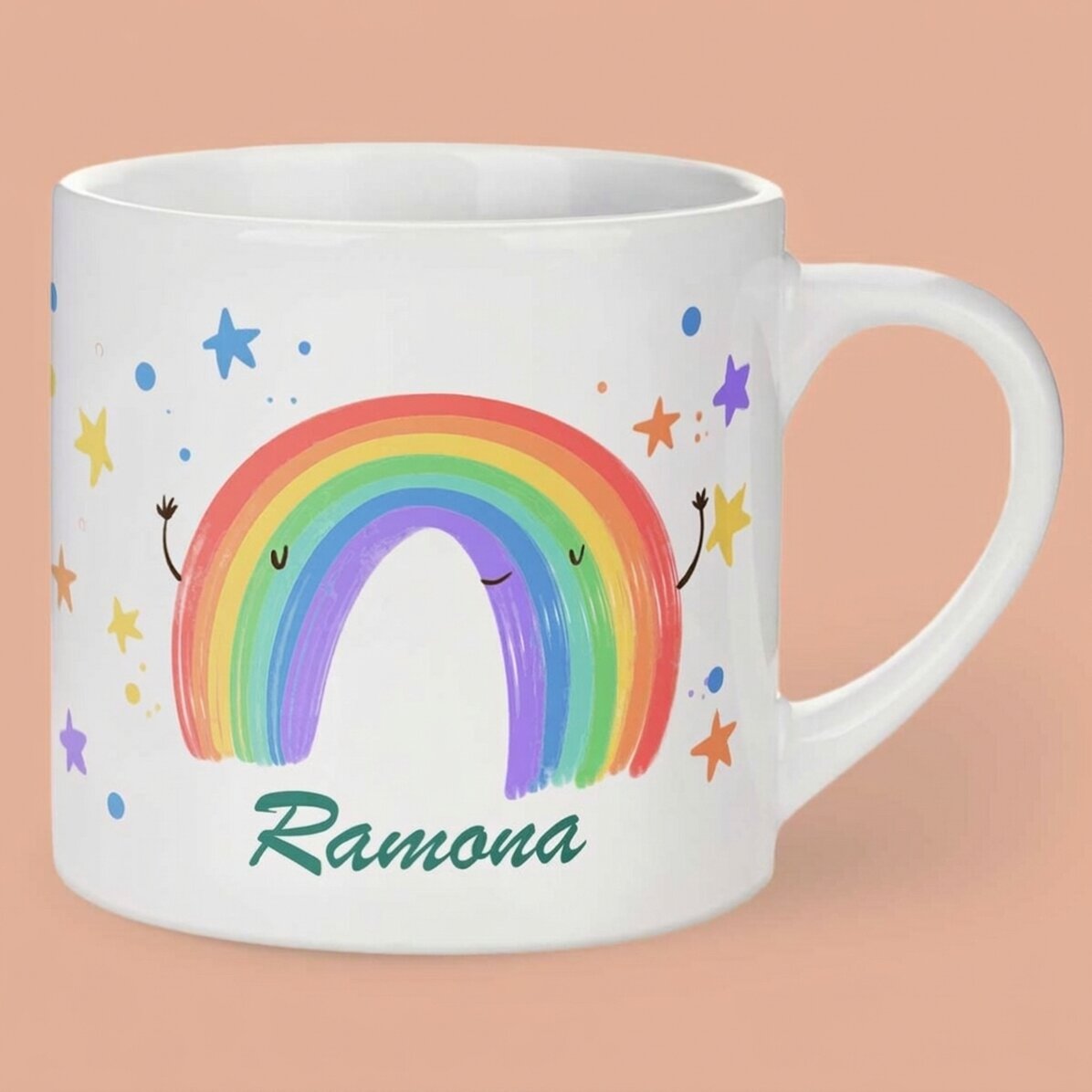 Tazza personalizzata per bambini con scritta - Rainbow