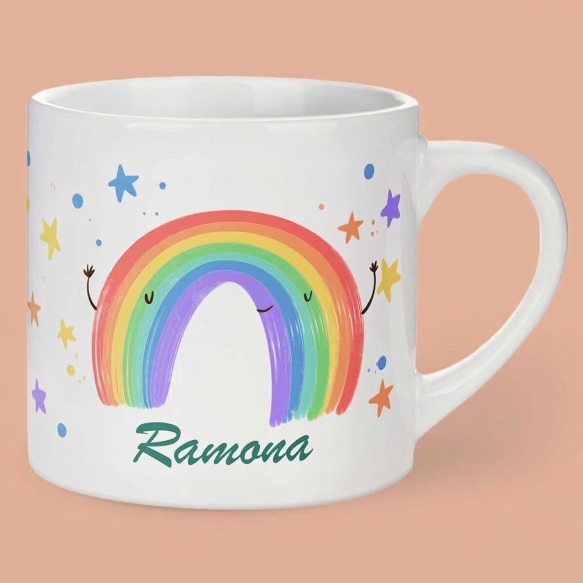 Tazza personalizzata per bambini con scritta - Rainbow