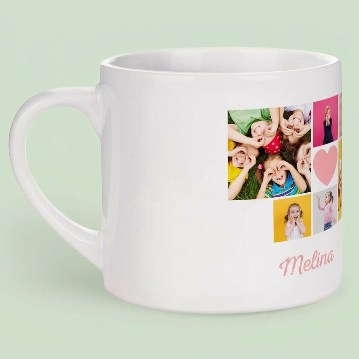 Tazza personalizzata per bambini con 6 foto e testo