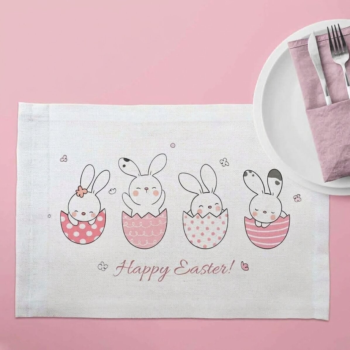 Portapiatto personalizzato - Happy bunnies