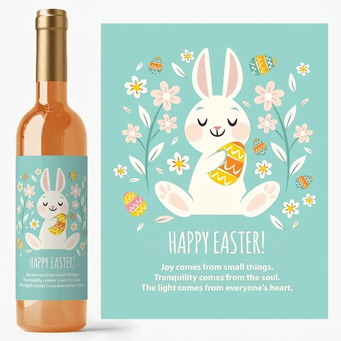 Vino personalizzato con scritta - Happy Bunny