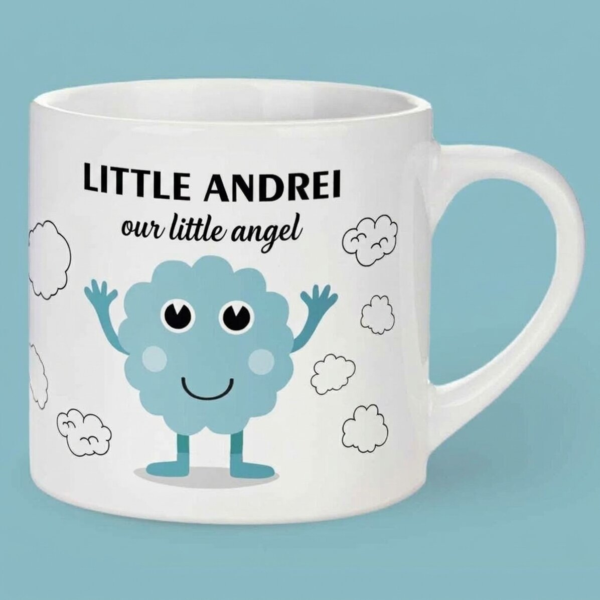 Tazza personalizzata per bambini con scritta - Il nuvolino allegro