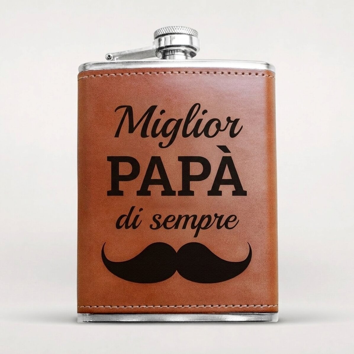 Bottiglietta tascabile personalizzata rivestita in pelle - Best DAD