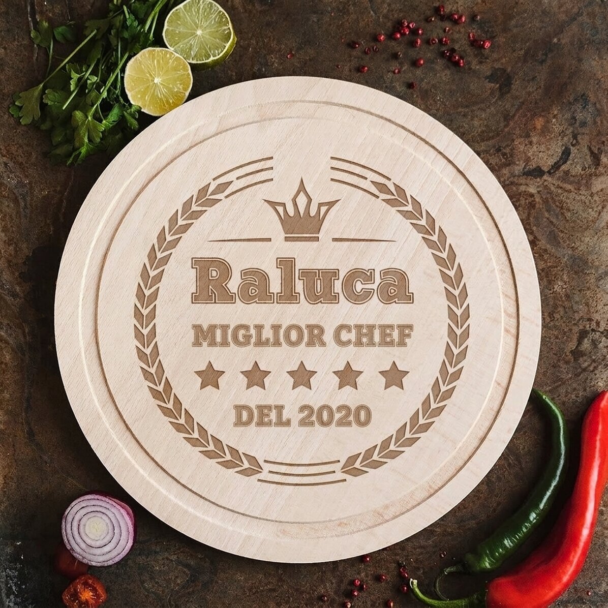 Tagliere rotondo personalizzato - Best Chef