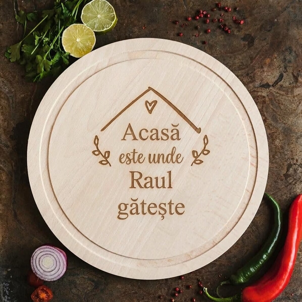 Tagliere rotondo personalizzato - Home