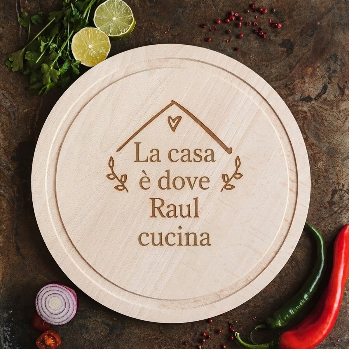 Tagliere rotondo personalizzato - Home
