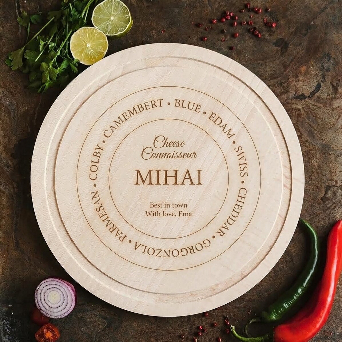 Tagliaverdure rotondo personalizzato - Cheese connoisseuir