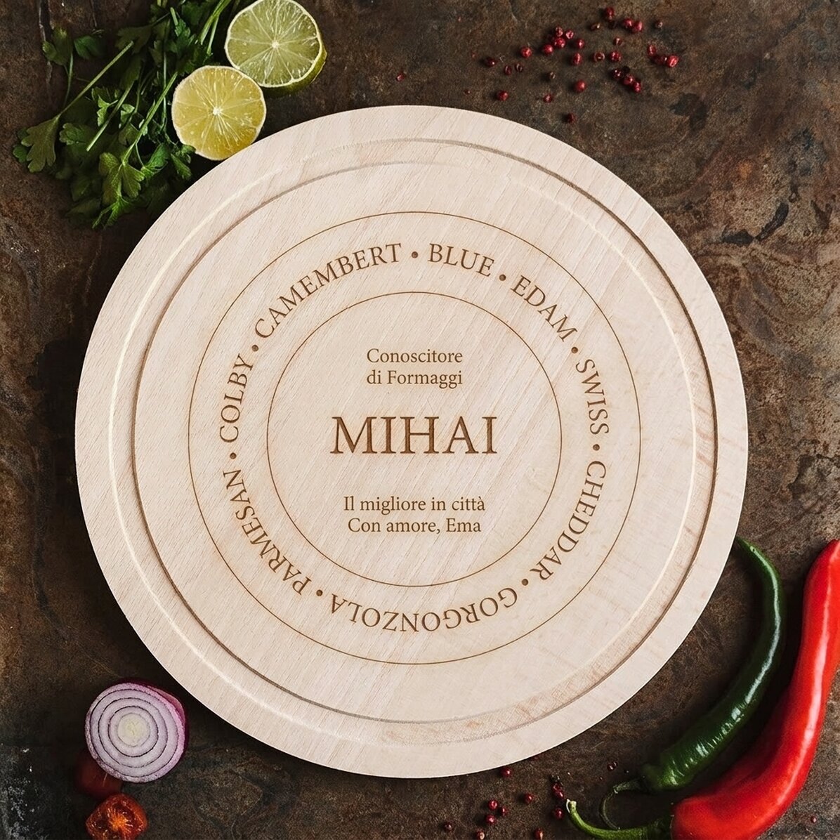 Tagliaverdure rotondo personalizzato - Cheese connoisseuir
