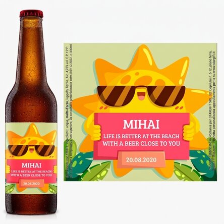 Birra personalizzata con scritta - Friendly sun