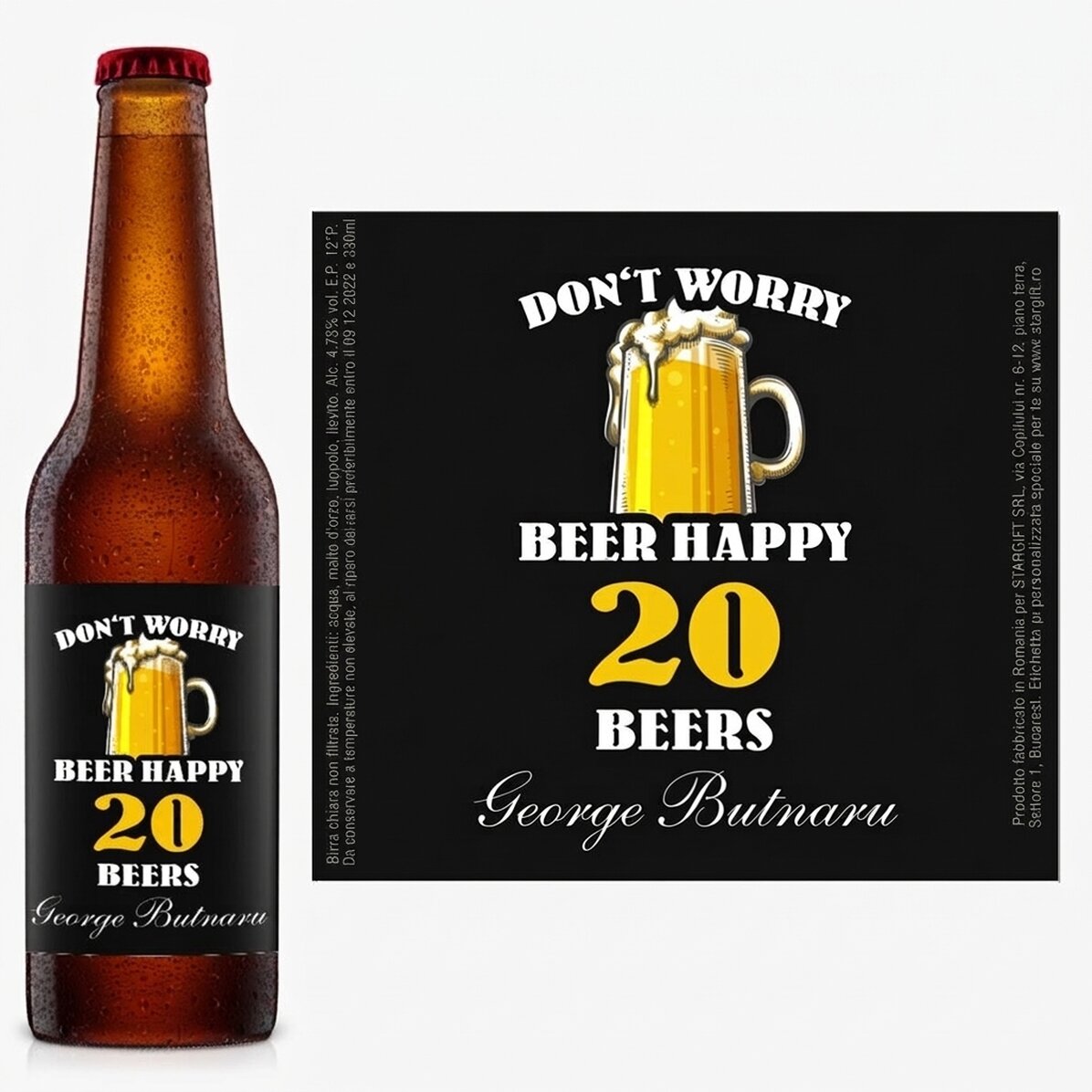 Birra personalizzata con scritta - Beer happy!