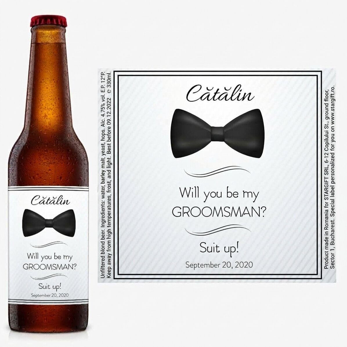 Birra personalizzata con scritta - “Vuoi essere il mio testimone di nozze?”