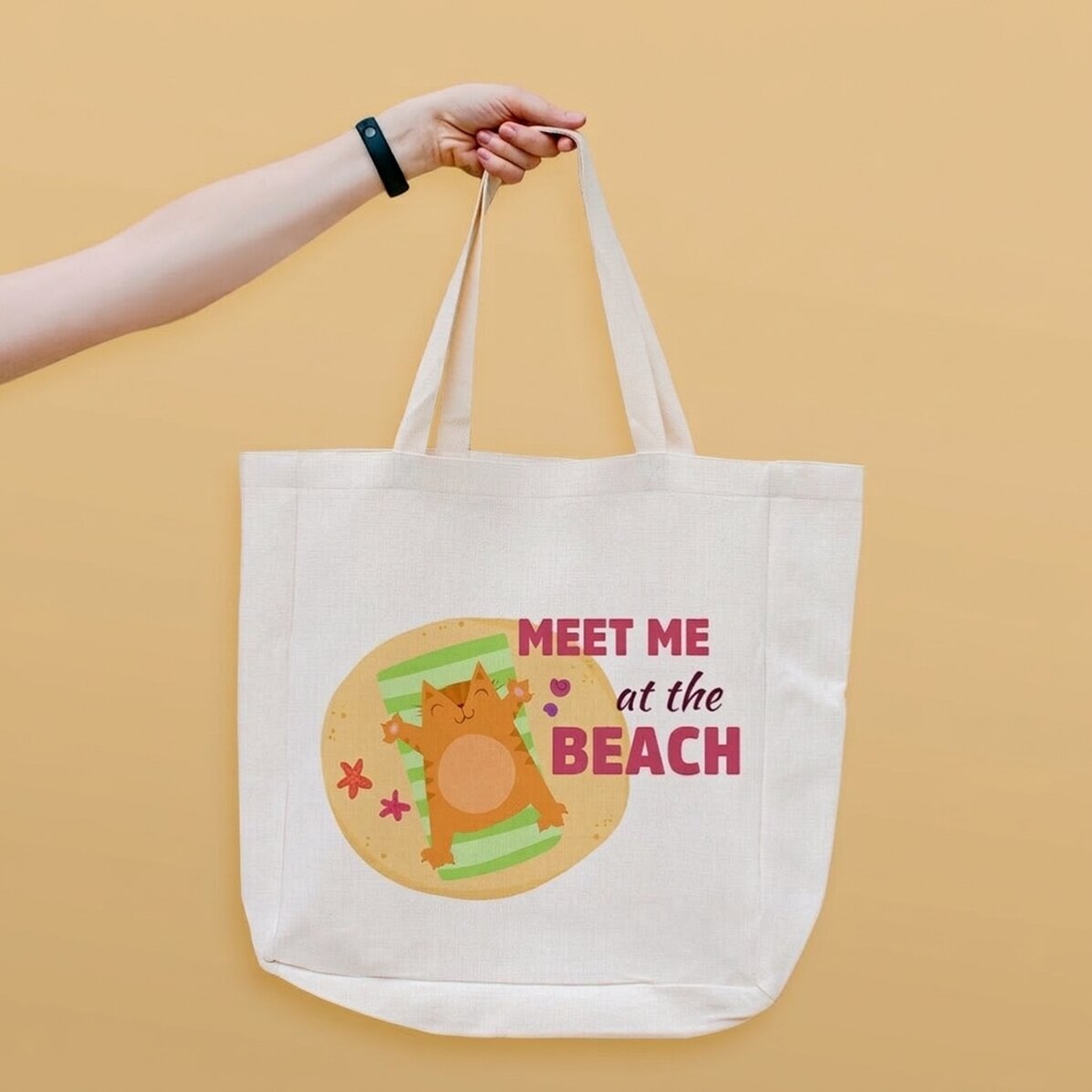Borsa da spiaggia personalizzata con scritta - Meet me at the beach