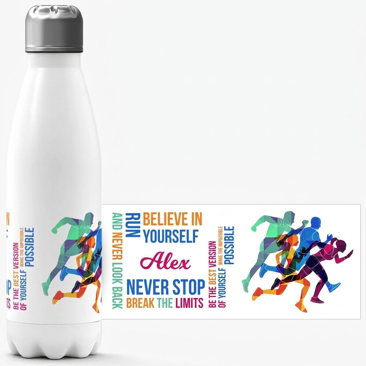Thermos con base bianca personalizzato con nome - Runner