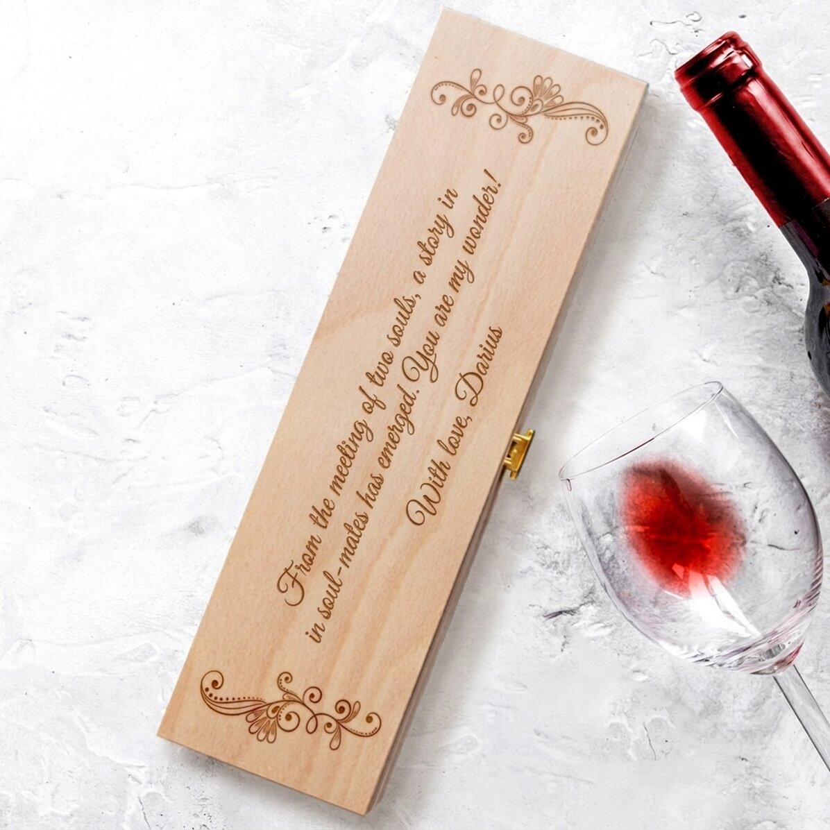 Scatola per vino personalizzata con dedica - I pensieri più belli