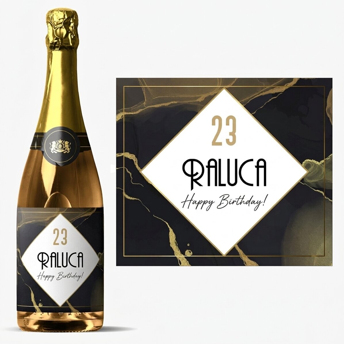 Spumante personalizzato con scritta - Abstract gold
