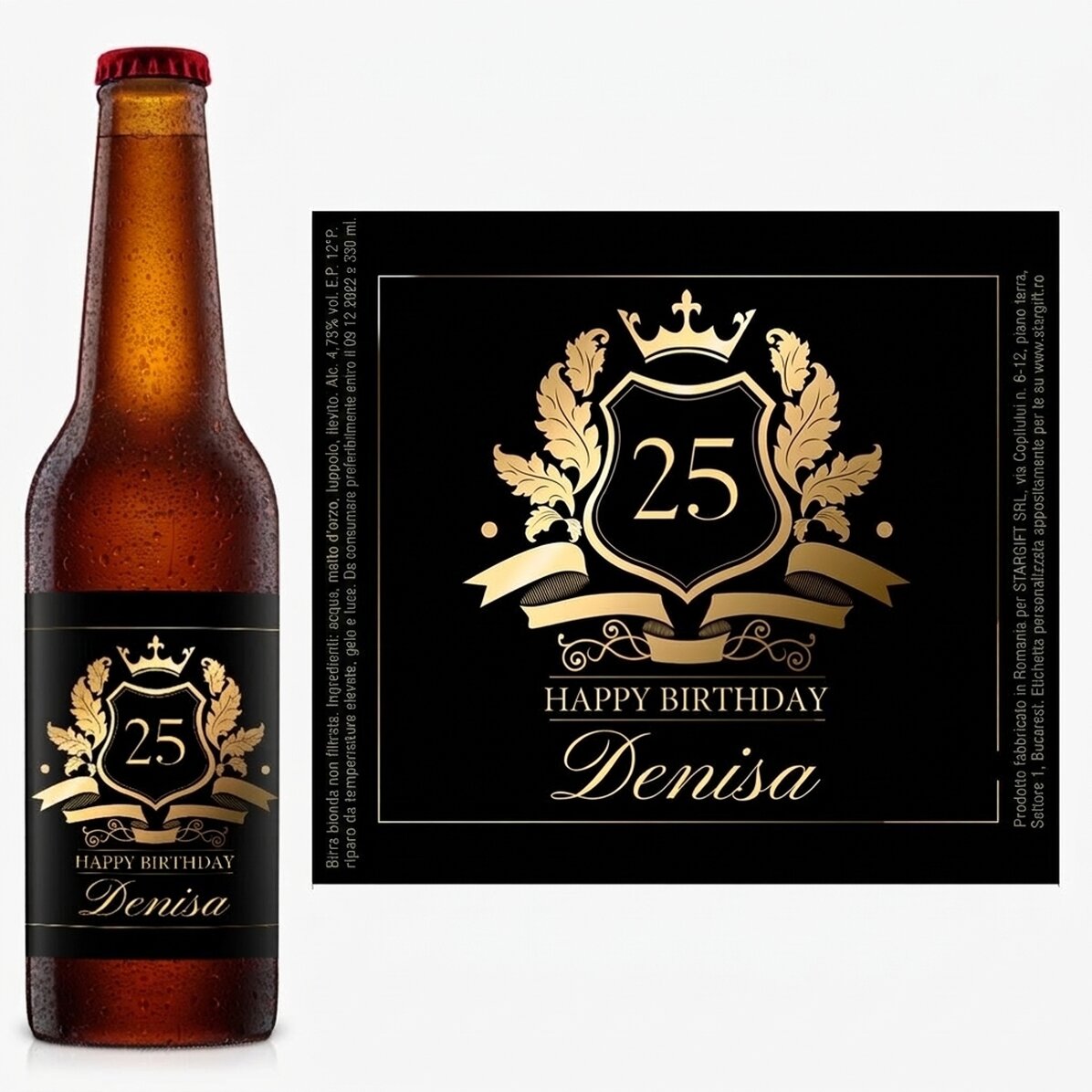 Birra personalizzata con scritta - Royalty