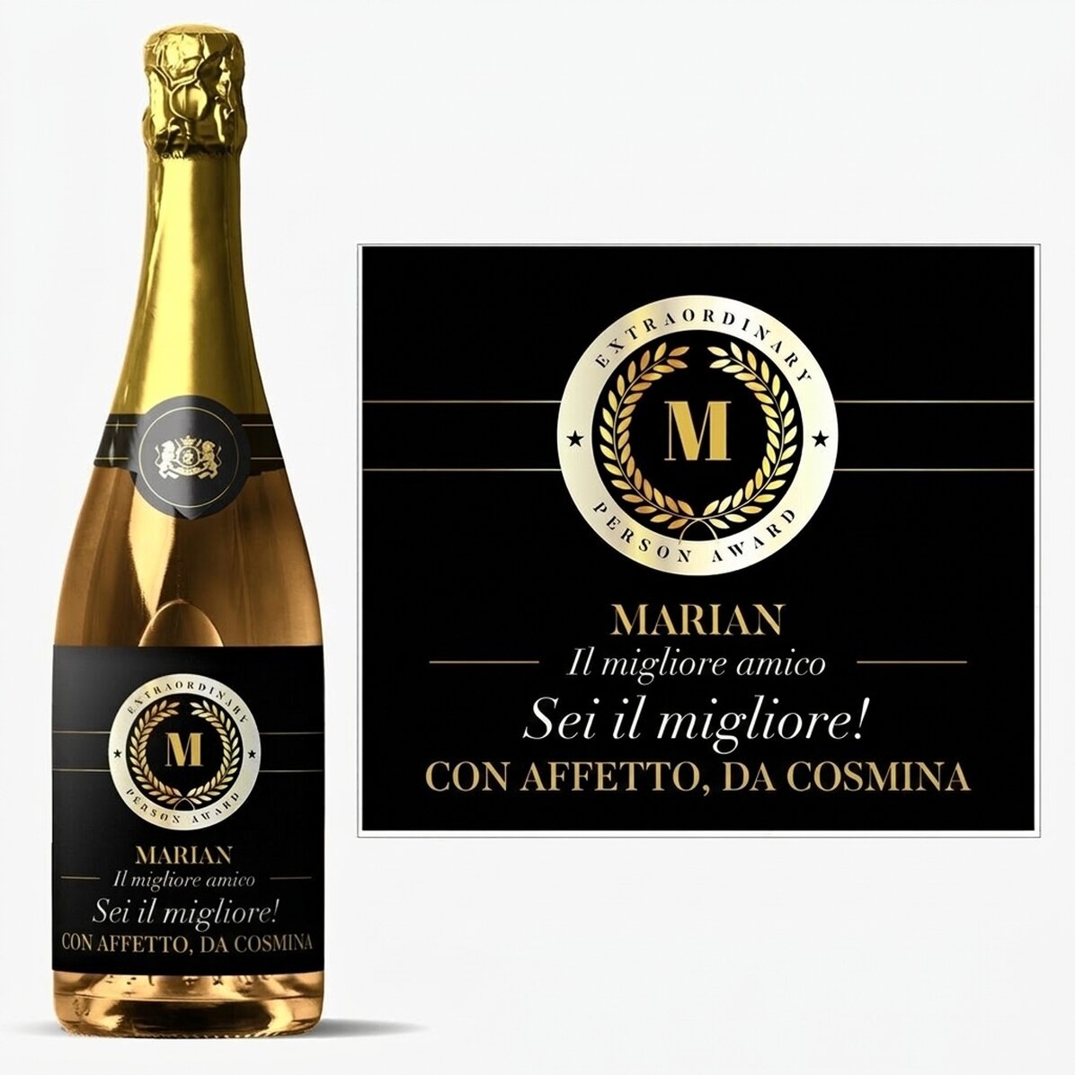 Spumante personalizzato con scritta - Premio