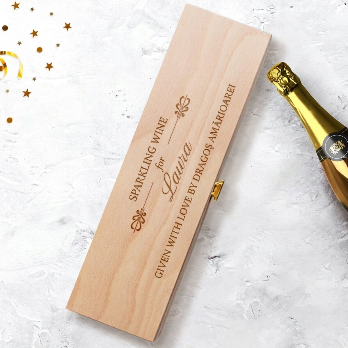 Confezione di spumante personalizzata con scritta - Elegance