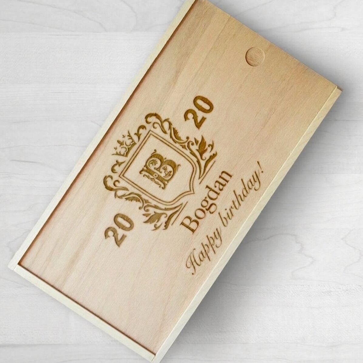 Scatola regalo personalizzata in legno - Stemma