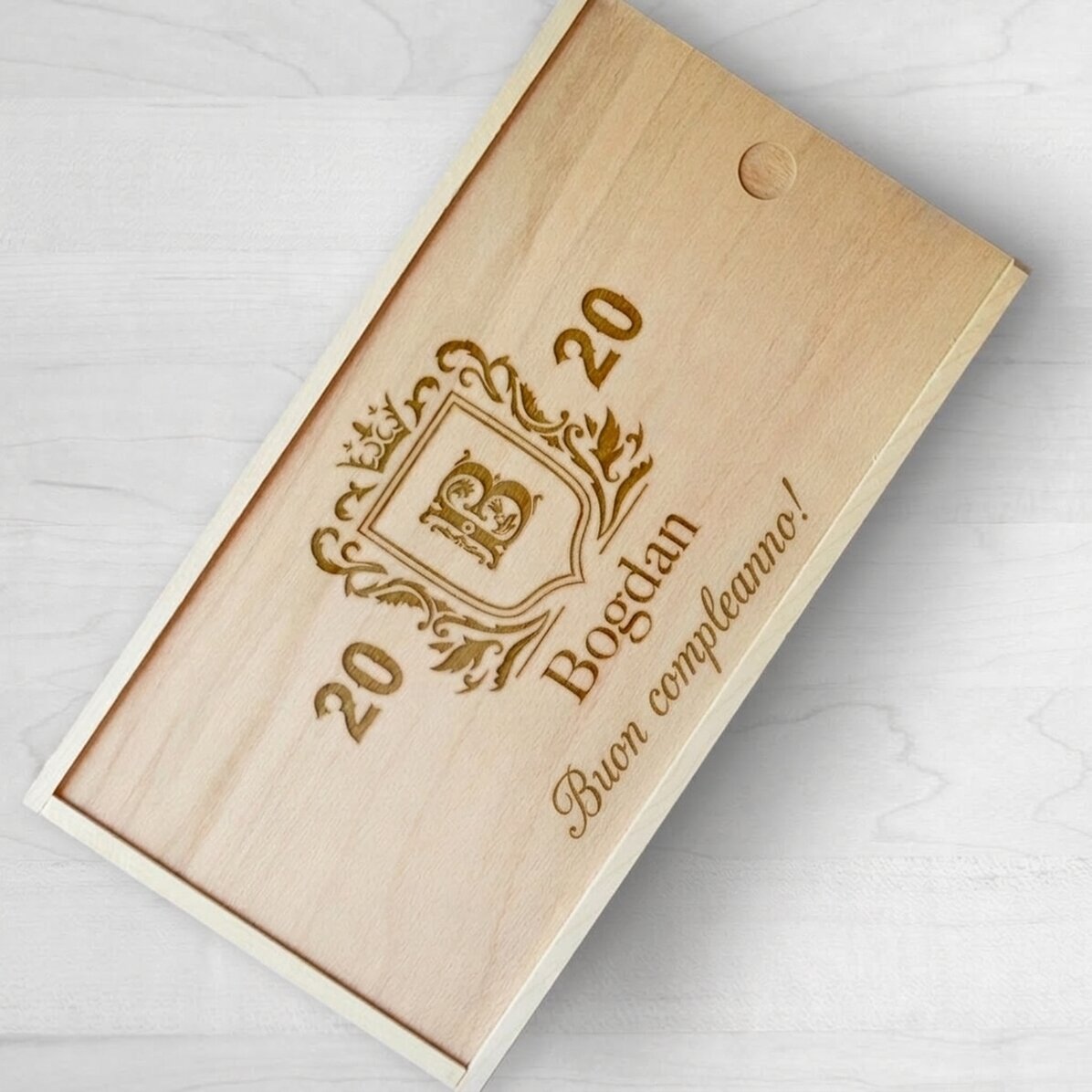 Scatola regalo personalizzata in legno - Stemma