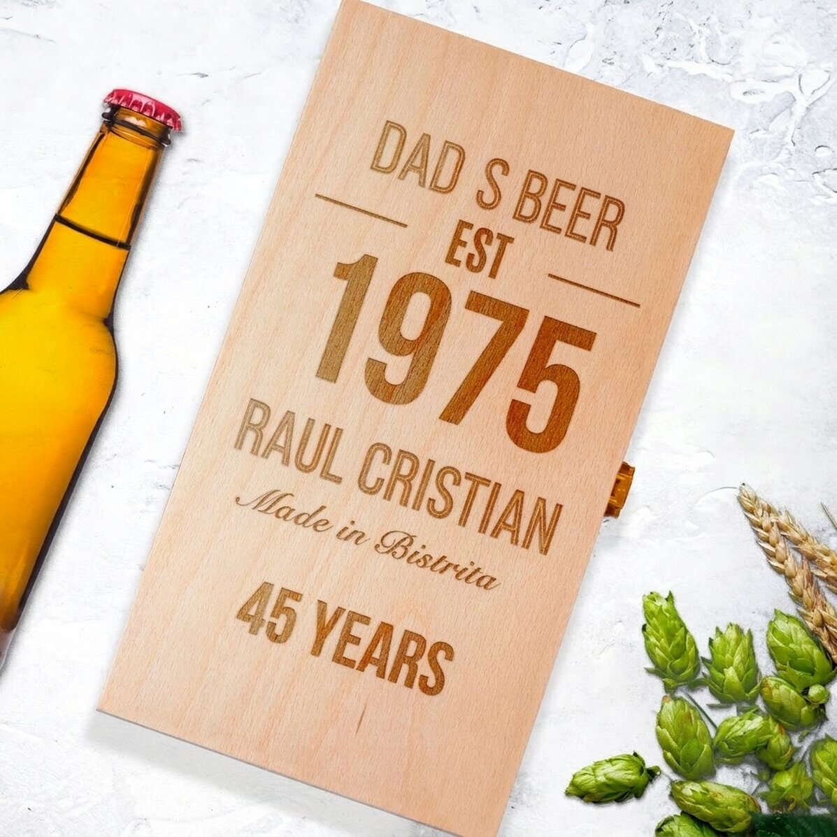 Scatola personalizzata per tre bottiglie di birra - Made in...
