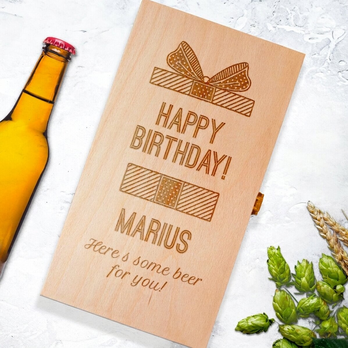 Scatola personalizzata per tre bottiglie di birra - Regalo