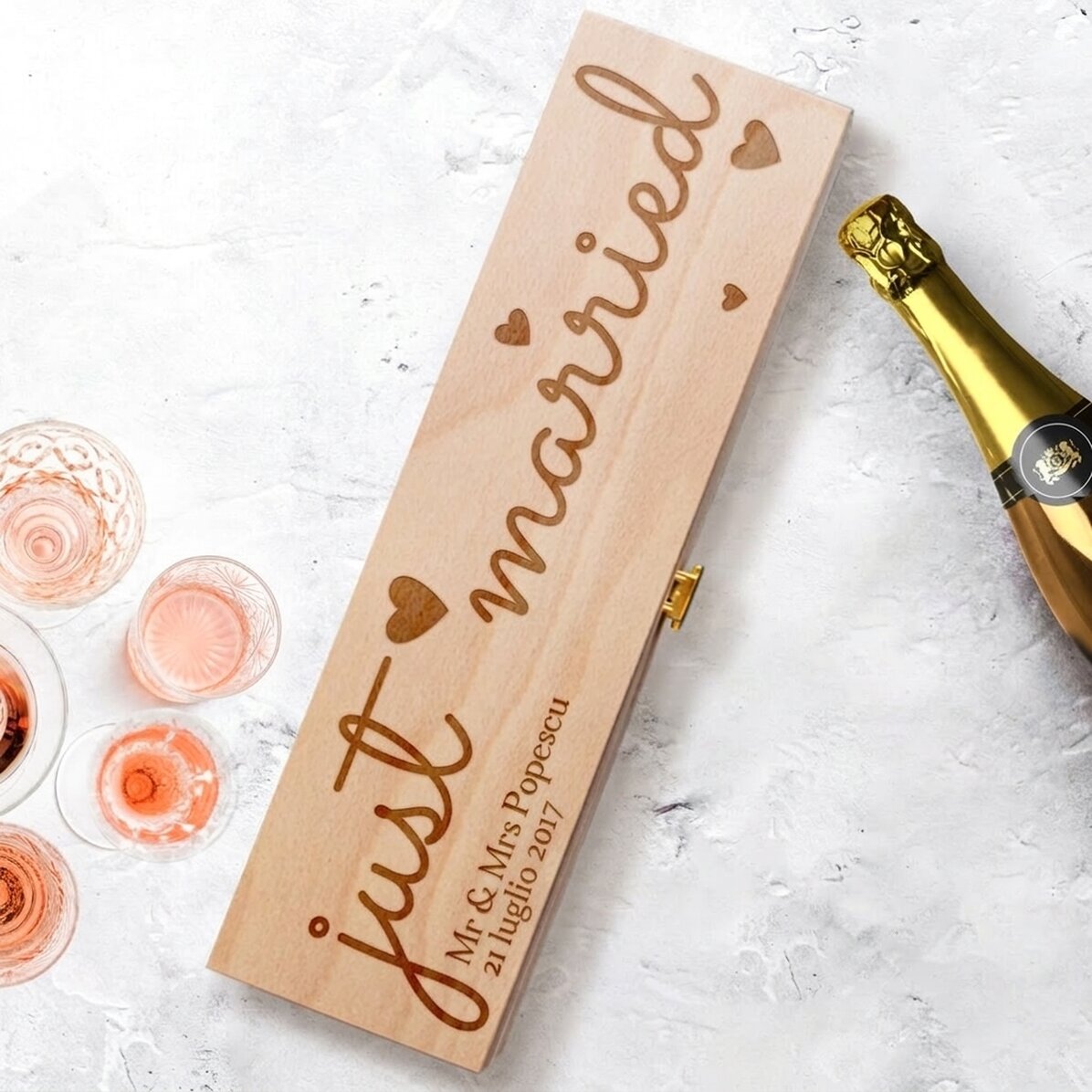 Scatola personalizzata per spumante - Just married