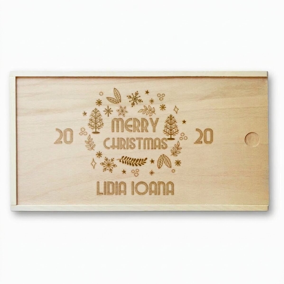 Scatola regalo personalizzata in legno - Buon Natale