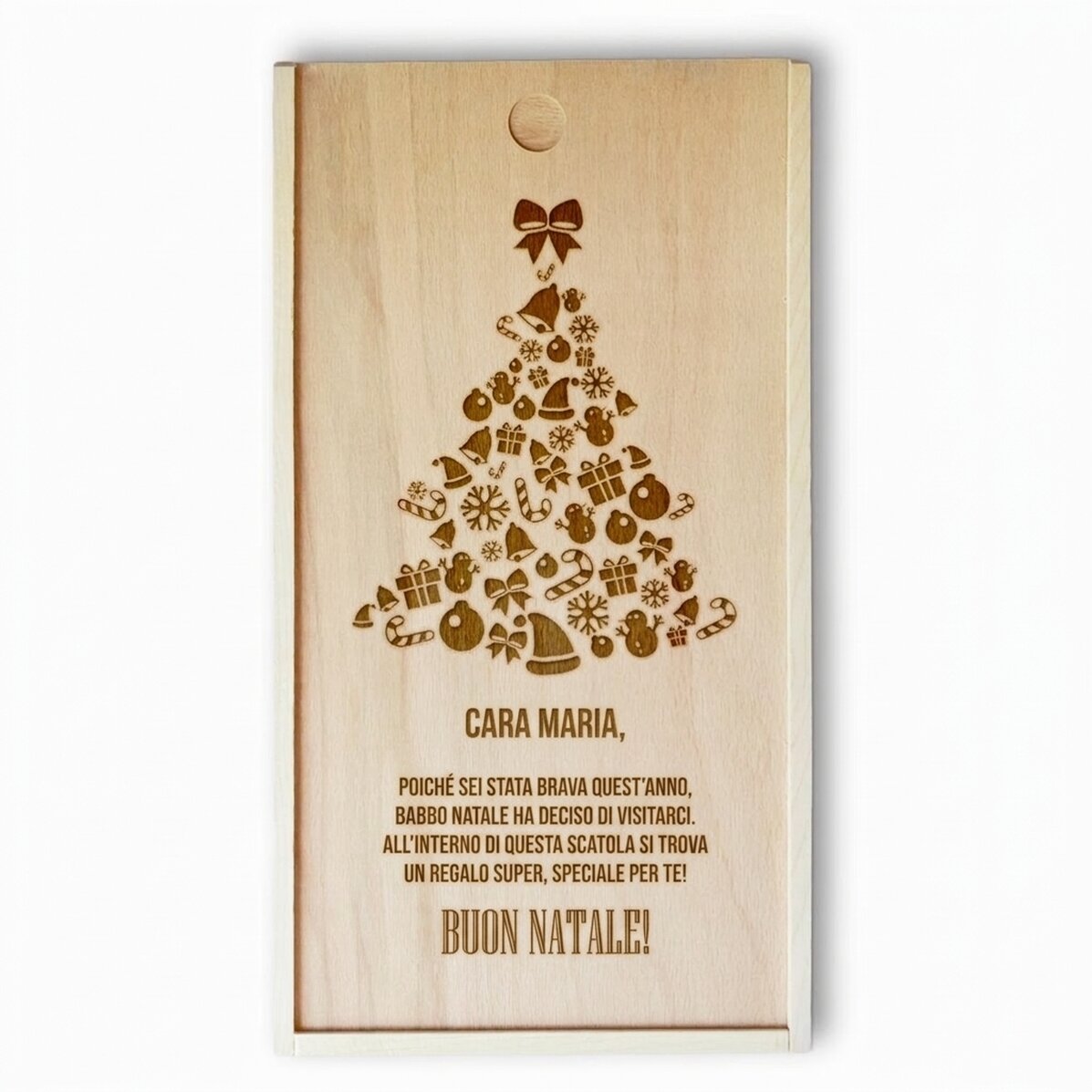 Scatola regalo personalizzata in legno - Albero di Natale