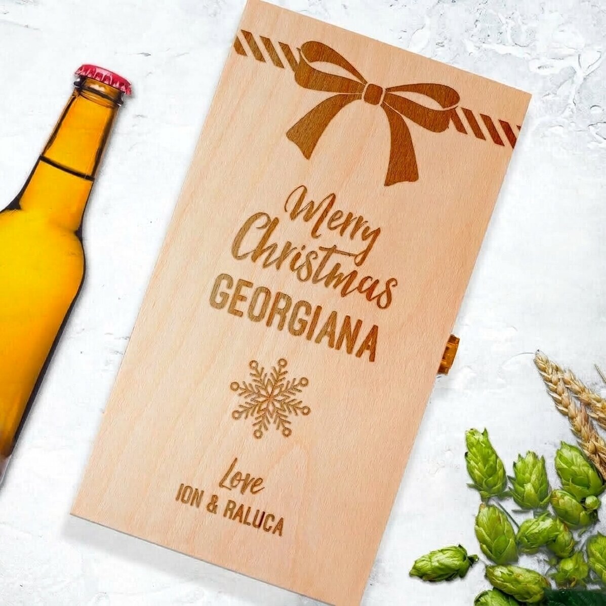 Scatola personalizzata per tre bottiglie di birra - Regalo